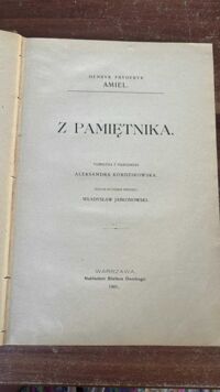 Miniatura okładki Amiel Henryk Fryderyk Z pamiętnika.