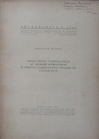 Miniatura okładki Biliński Bronisław Drogi świata starożytnego ku ziemiom słowiańskim w świetle starożytnych świadectw literackich. /Archeologia I 1947/