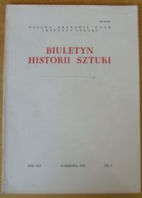 Miniatura okładki  Biuletyn Historii Sztuki. Rok XLI, nr 3.