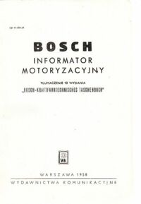 Zdjęcie nr 1 okładki  Bosch. Informator motoryzacyjny.