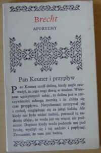 Miniatura okładki Brecht  Bertolt Aforyzmy. /Biblioteczka Aforystów/