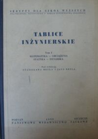 Miniatura okładki Bryl Stanisław, Bryl Jan /red./ Tablice inżynierskie. Tom I. Matematyka - obciążenia. Statyka - dynamika.