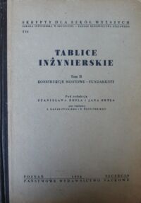 Zdjęcie nr 1 okładki Bryl Stanisław, Bryl Jan /red./ Tablice inżynierskie. Tom II. Konstrukcje mostowe - fundamenty.