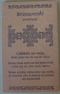 Zdjęcie nr 1 okładki Brzozowski Stanisław Aforyzmy. /Biblioteczka Aforystów/