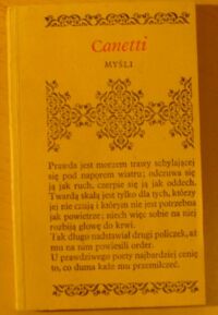 Zdjęcie nr 1 okładki Canetti Elias Myśli. /Biblioteczka Aforystów/