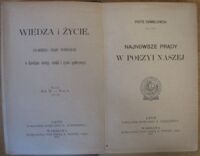 Zdjęcie nr 2 okładki Chmielowski Piotr Najnowsze prądy w poezyi naszej. /Wiedza i Życie. Rok II. Tom 6/