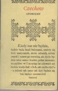 Miniatura okładki Czechow Antoni Aforyzmy. /Biblioteczka Aforystów/