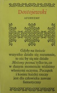 Miniatura okładki Dostojewski Fiodor Aforyzmy. /Biblioteczka Aforystów/