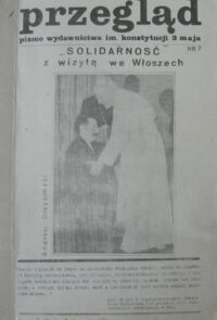 Zdjęcie nr 1 okładki Drzycimski Andrzej Przegląd nr 7. Solidarność z wizytą we Włoszech.