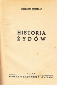 Miniatura okładki Dubnow Szymon Historia Żydów.