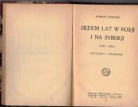Miniatura okładki Dyboski Roman Siedem lat w Rosji i na Syberji (1915-1921). Przygody i wrażenia.