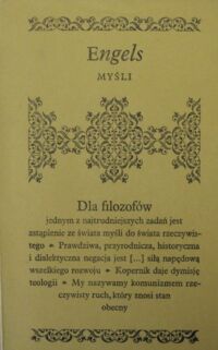 Miniatura okładki Engels Fryderyk Myśli. /Biblioteczka Aforystów/