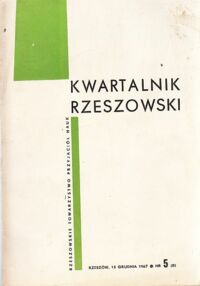 Miniatura okładki Frycie Stanisław /red./ Kwartalnik Rzeszowski. Nr 5 (8).