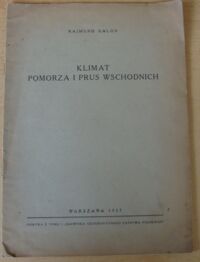 Zdjęcie nr 1 okładki Galon Rajmund Klimat Pomorza i Prus Wschodnich.