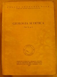 Zdjęcie nr 1 okładki  Geologia Sudetica. Vol.X, nr 1.