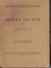Miniatura okładki Hammer Seweryn /przekład i wstęp/ Dzieła Tacyta. Tom IV.