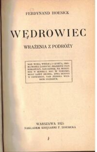 Miniatura okładki Hoesick Ferdynand Wędrowiec. Wrażenia z podróży.