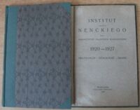 Miniatura okładki  Instytut imienia Nenckiego przy towarzystwie nukowem warszawskiem 1920-1927. Organizacja-działalność-środki.