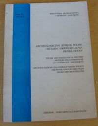 Miniatura okładki Jaskanis Danuta /red./ Archeologiczne zdjęcie Polski - metoda i doświadczenia próba oceny. /Biblioteka Muzealnictwa i Ochrony Zabytków. Seria B. Tom XCV/