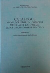 Miniatura okładki Jażdżewski Konstanty Kl. /oprac./ Katalog łacińskich rękopisów średniowiecznych obejmujących kodeksy 180-260.