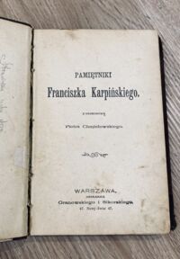 Zdjęcie nr 2 okładki Karpiński Franciszek Pamiętniki. /Biblioteka Dzieł Wyborowych Nr 59./