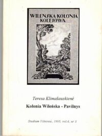 Zdjęcie nr 1 okładki Klimasauskiene Teresa Kolonia Wileńska-Pavilnys.