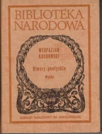 Miniatura okładki Kochowski Wespazjan Utwory poetyckie. Wybór. /Seria I. Nr 92/