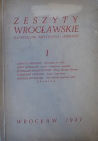 Miniatura okładki Kowalska Anna, Mikulski Tadeusz /red./ Zeszyty wrocławskie. Kwartalnik krytyczno-literacki. Nr 1.