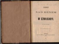 Miniatura okładki /Koźmian Stanisław Egbert/ Podróż nad Rennem i w Szwajcaryi (w 1846 roku odbyta).