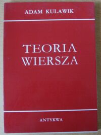 Miniatura okładki Kulawik Adam Teoria wiersza.