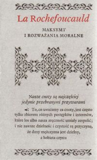 Miniatura okładki La Rochefoucauld Maksymy i rozważania moralne. /Biblioteczka Aforystów/