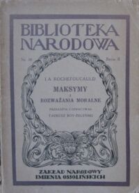 Miniatura okładki La Rochefoucauld /oprac. T. Boy-Żeleński/ Maksymy i rozważania moralne. /Seria II. Nr 38/