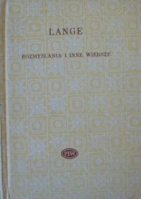Miniatura okładki Lange Antoni Rozmyślania i inne wiersze. /Biblioteka Poetów/
