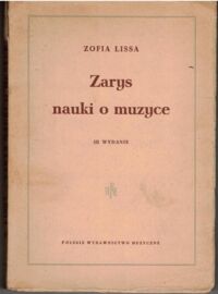 Miniatura okładki Lissa Zofia Zarys nauki o muzyce.