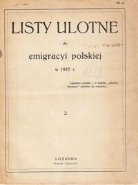 Miniatura okładki  Listy ulotne do emigracyi polskiej w 1915 r. 2.
