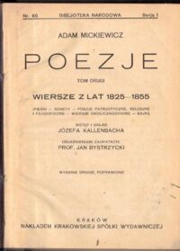 Miniatura okładki Mickiewicz Adam Poezje. Tom drugi. Wiersze z lat 1825-1855. /Seria, nr 66/