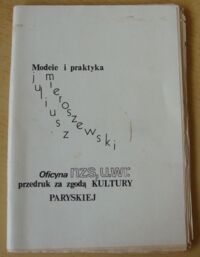 Miniatura okładki Mieroszewski Juliusz Modele i praktyka. /Biblioteka Kultury. Tom 195/