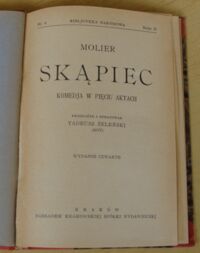 Zdjęcie nr 2 okładki Molier Skąpiec. Komedja w pięciu aktach. /Seria II. Nr 6/