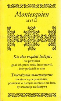 Miniatura okładki Montesquieu Charles-Louis de Secondat de Myśli. /Biblioteczka Aforystów/
