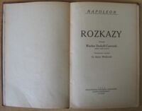 Zdjęcie nr 2 okładki Napoleon /tłum. W.Denhoff-Czarnocki/ Rozkazy.
