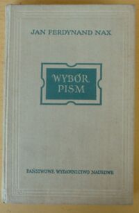 Miniatura okładki Nax Jan Ferdynand Wybór pism.