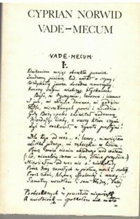 Miniatura okładki Norwid Cyprian Vade-mecum.