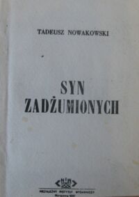 Miniatura okładki Nowakowski Tadeusz Syn zadżumionych.