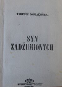 Zdjęcie nr 1 okładki Nowakowski Tadeusz Syn zadżumionych.