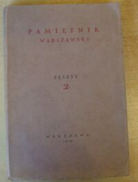 Zdjęcie nr 1 okładki  Pamiętnik Warszawski. Zeszyt 2.