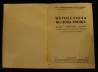 Miniatura okładki Peretiatkowicz A. i Sobeski M. Współczesna kultura polska. Nauka - Literatura - Sztuka. życiorysy uczonych, literatów i artystów z wyszczególnieniem ich prac.