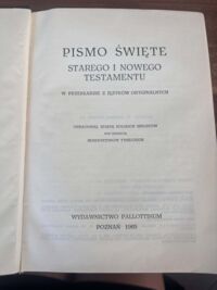 Miniatura okładki  Pismo Święte Starego i Nowego Testamentu w przekładzie z języków oryginalnych. Opracował zespół biblistów polskich z inicjatywy Benedyktynów Tynieckich. Biblia Tysiąclecia.