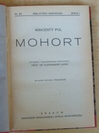 Zdjęcie nr 2 okładki Pol Wincenty Mohort. /Seria I. Nr 52/