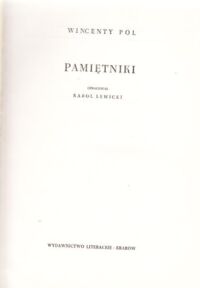 Miniatura okładki Pol Wincenty Pamiętniki. /Pamiętniki i Wspomnienia. Seria I. Pamiętniki Polskie/