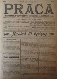 Miniatura okładki  Praca. Tygodnik polityczny i literacki, illustrowany. Rox X. Nr 1-52. 7 stycznia-30 grudnia 1906 r. /w 2 vol./